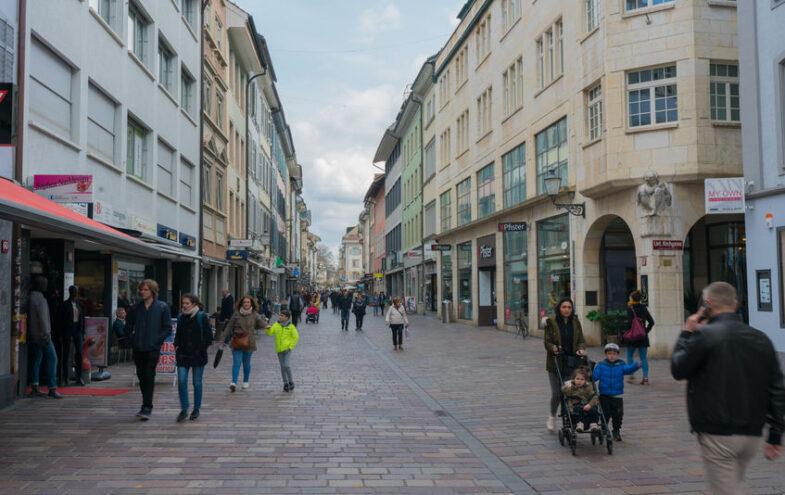 Foto des Stadtlebens in Winterthur.