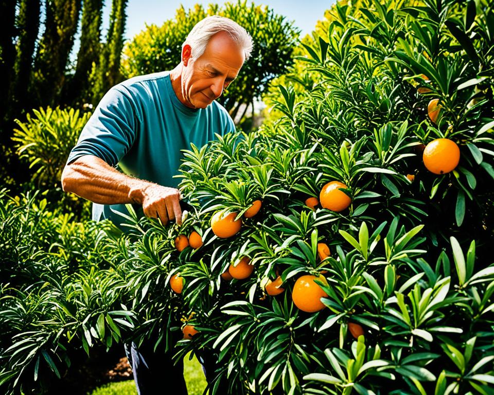 Beschneiden Citrus Myrtifolia