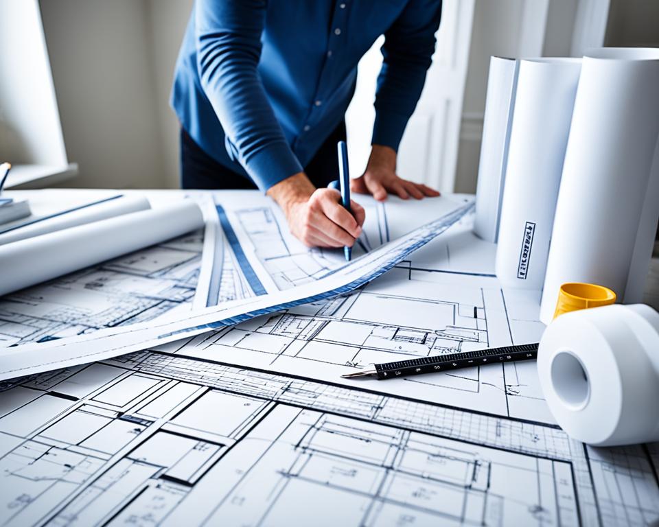 Innenarchitekt plant Raumgestaltung