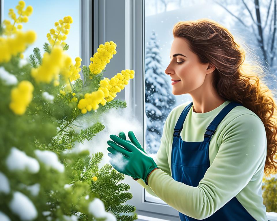 Pflege der Mimose im Winter