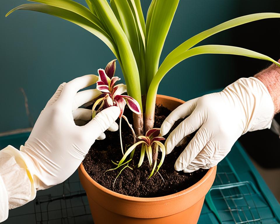 Umtopfen einer Cymbidium Orchidee