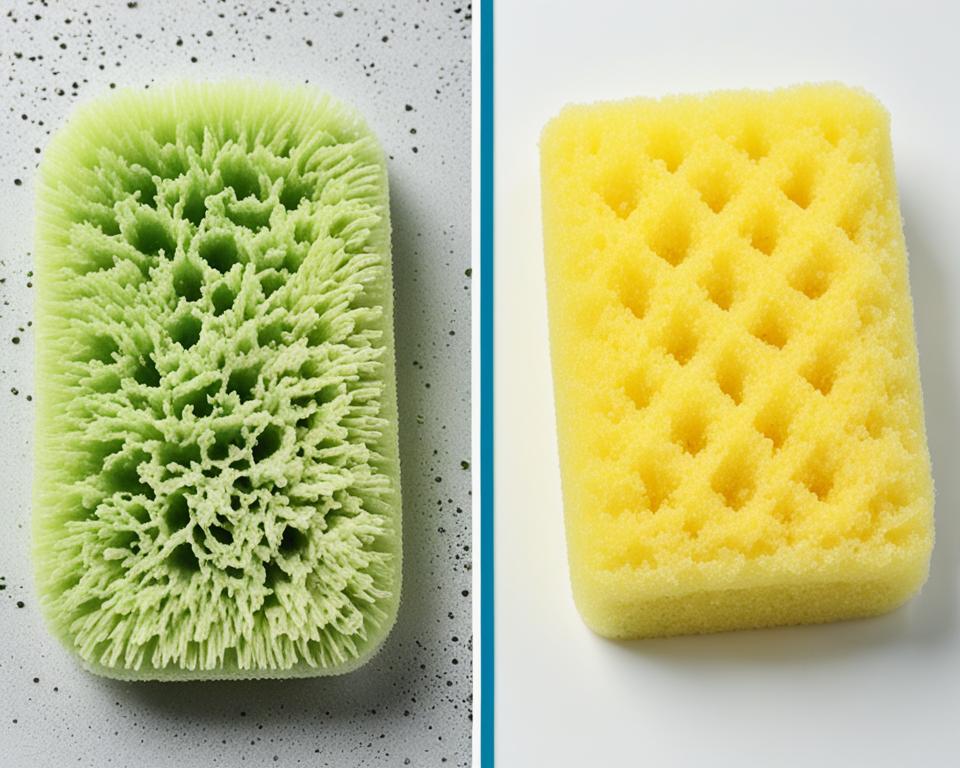 Vergleich Luffa Schwämme und Plastikschwämme