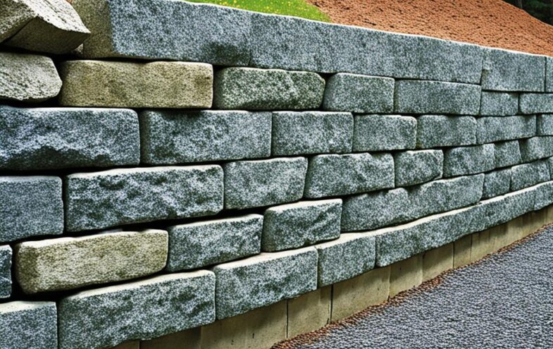 granitblöcke für stützmauer