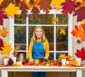 herbstdeko für fenster basteln
