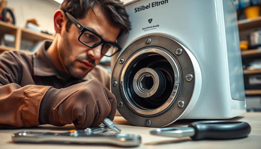 Opferanode wechseln und Boiler Flansch Dichtung